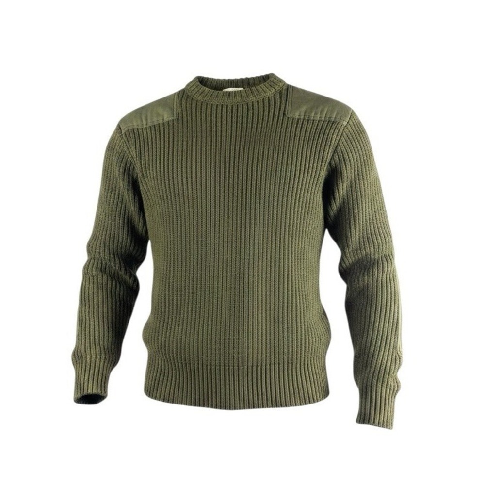 Military Service Wool Sweater Mens 42 Olive Green Rib Knit Combat Pullover USA
